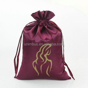 Saç çantası özel saten ve ipek saç uzatma ambalaj çanta/saten kılıf/saten ekran baskı müşterinin Logo geri dönüşümlü - Product Image 3