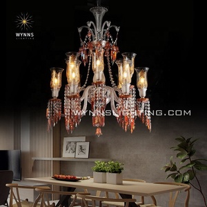 Charleston Series High Quality K9 Crystal Hanging Chandelier Hotels Villa Decorative Indoor Baccarats Drop Light With LED Bulbs - Product Image 2