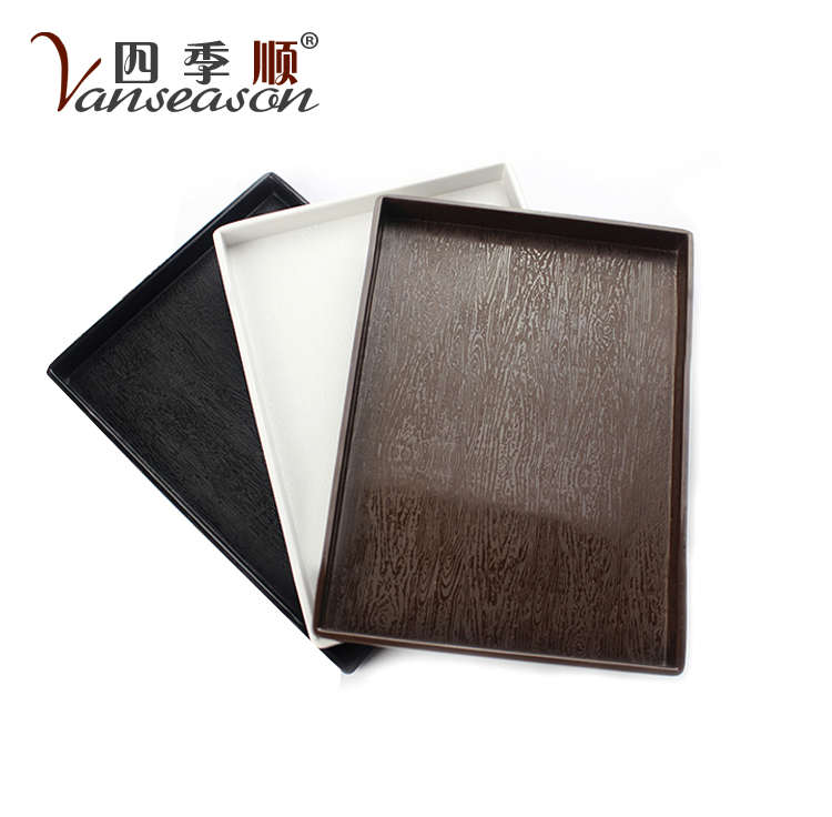 आयत होटल के कमरे गैर पर्ची Melamine सेवा ट्रे