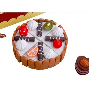 Set da Tè Pomeridiano con <span class=keywords><strong>Torta</strong></span> e Tè, Gioco di Ruolo con Candele e <span class=keywords><strong>Torta</strong></span> di Compleanno in Legno da Tagliare - Product Image 2