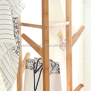 Bambù Triangolo <span class=keywords><strong>Appendiabiti</strong></span> Vestiti Scaffale <span class=keywords><strong>Angolo</strong></span> Cremagliera - Product Image 3