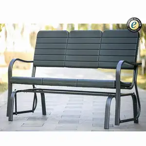 Fabricación China largo banco de hierro dúctil Parque Jardín 2 asientos silla de jardín mecedora banco
