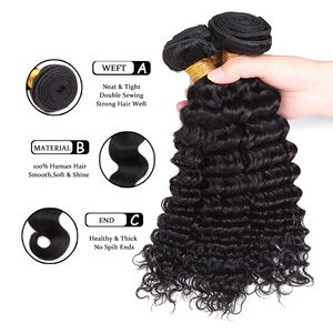 Brazilian Deep <strong>Curly</strong> Bundles 100g/ <strong>Piece</strong> Unprocessed Virgin Human <strong>Hair</strong> Extension Natural Color <strong>Hair</strong> Weaving - Product Image 5