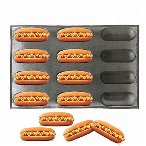 Bandejas de silicona antiadherentes para panadería 60x40cm Incluye 12 piezas Moldes para perros calientes de 6,5 pulgadas Herramientas para pasteles - Product Image 3