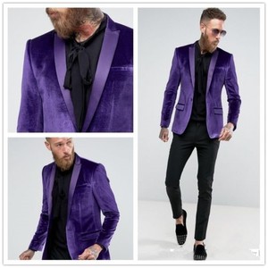 Moda personalizzata nuova <span class=keywords><strong>giacca</strong></span> <span class=keywords><strong>di</strong></span> <span class=keywords><strong>velluto</strong></span> viola abito da <span class=keywords><strong>uomo</strong></span> 2 pezzi <span class=keywords><strong>giacca</strong></span> pantaloni Design blazer formale da <span class=keywords><strong>uomo</strong></span> completo completo - Product Image 6