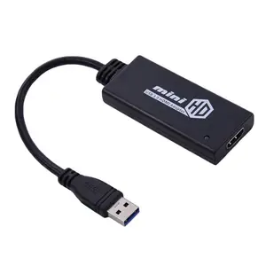 1080p Mini HD Video Display Extender USB 3.0 to HDMI Adapter Converter Cable Braid Shielding PVC Jacket 5.5mm Outer Diameter