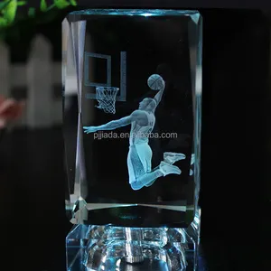 Ourwarm — cubes en verre cristal gravé au laser, design personnalisé, étoile de basket-ball, football, souvenir, cadeau d'anniversaire, 3d