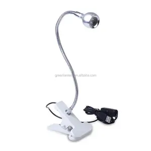 Lampu Meja LED USB Fleksibel, Lampu Klip Meja LED USB Portabel, Hemat Energi, Lampu Buku Komputer Laptop Putih Dingin Hitam