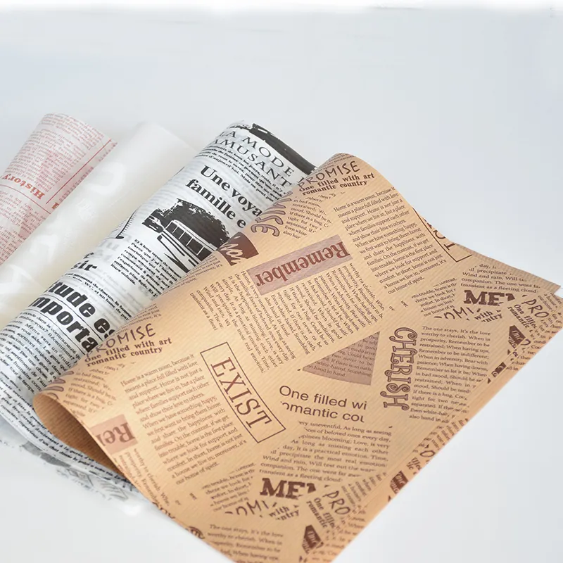 Großhandel Custom ized Printed Logo und Größe Food Safe Grade Burger Papier Fett dichtes Deli Fleisch Wrapping Wax Coated Paper