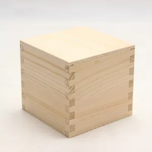 Quadrat natürliche farbe massivholz schreibtisch holz aufbewahrungsbox