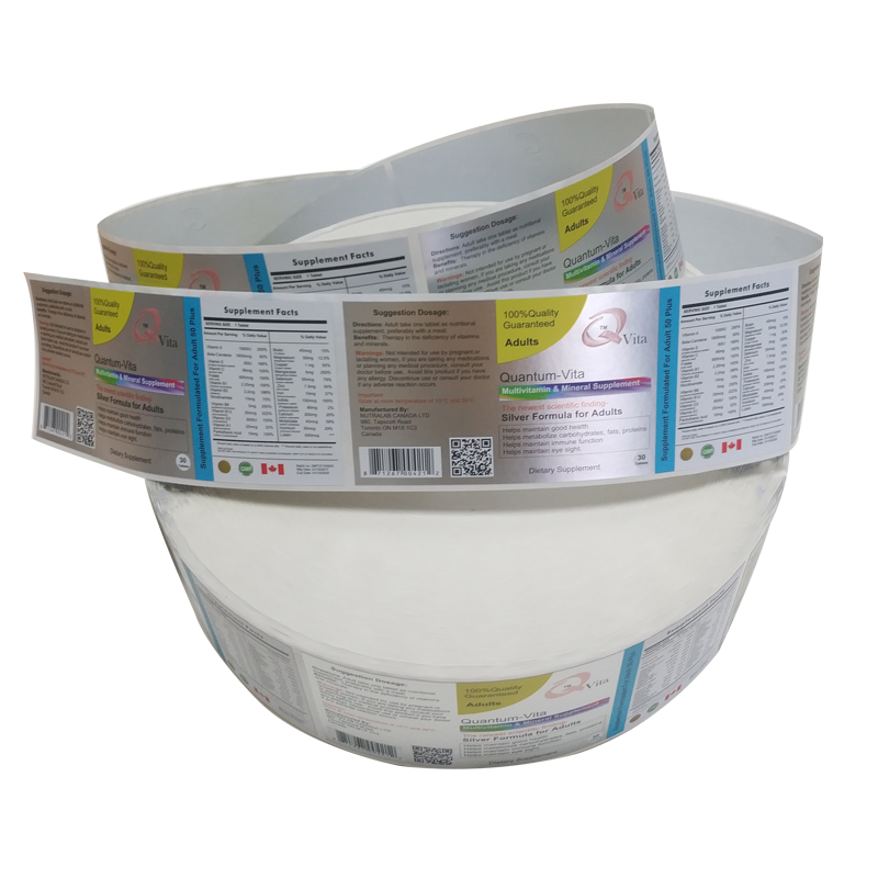 Custom Printing Supplement Bottle Silver Label Printer