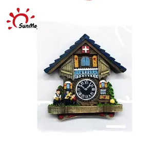 Wholesale Custom 3d Resin Switzerland Cuckoo Clock Fridge Magnet Custom Metal Fridge Magnet