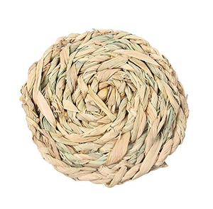 Lit rond en herbe tissé à la main pour petits animaux de compagnie jouet à mâcher naturel pour hamster chinchilla furet - Product Image 5