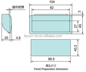 มือจับประตูตู้แบบฝัง สแตนเลสพลาสติกสีดำ รุ่น HP-746-1 สำหรับห้องอาหาร สไตล์โมเดิร์น หนา 1.2 มม. ขายส่ง - Product Image 6