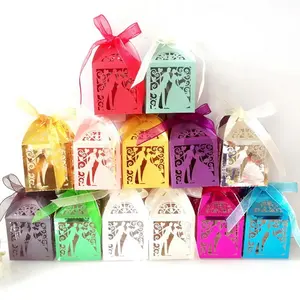 Laser Cut Candy Box Bride And Groom Wedding Paper Favor Sweet Box