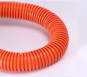 Tuyau en plastique ignifuge Orange, 12mm 20mm, tuyau ondulé Flexible en PVC, résistant au feu