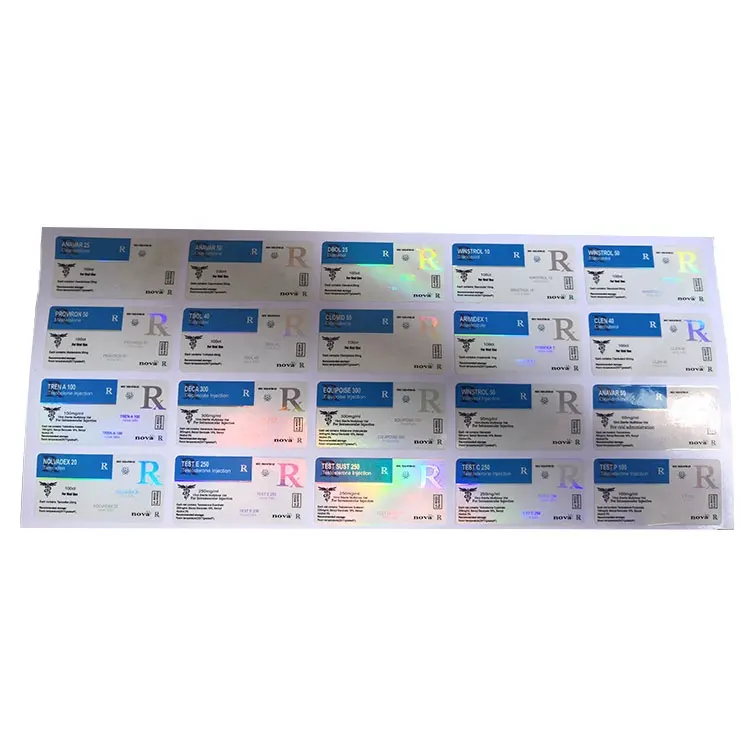 ZPT10-18 RX aufkleber DECA 300 TEST E SUST C 250 10 ml hologramm label aufkleber für fläschchen 10 ml