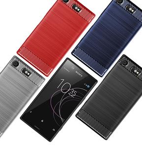 Coque arrière de téléphone portable en Fiber de carbone antichoc TPU souple pour <span class=keywords><strong>Sony</strong></span> Xperia XZ1 Compact Ce Shield Machines d'extrusion de crème glacée - Product Image 1