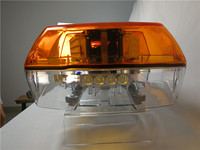 Barra de luz intermitente estroboscópica DE SEGURIDAD Barra de luces de advertencia LED ámbar con cubierta central de acero inoxidable