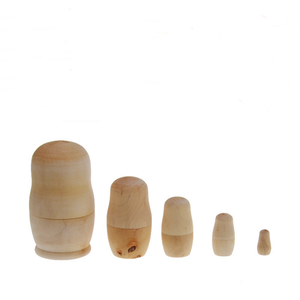 Bonecas em branco de brinquedo educativo inacabado, bonecas matrioshka russas com desenho <span class=keywords><strong>DIY</strong></span>, bonecas de madeira para ninho - Product Image 1