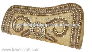 Indian Bridal Wedding Gift Clutch Bag Satin <b>Frame</b> Shape Lowellcraft L-26 From Delhi - Product Image 3