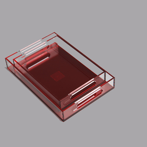 Neon màu vuông <span class=keywords><strong>Acrylic</strong></span> thực phẩm Bộ đồ ăn phục vụ Khay Bàn cà phê hiển thị khay cho dĩa - Product Image 4