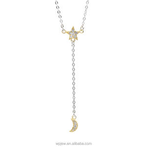 Pendentif en cristal pour femme, collier en argent Sterling 925, pendentif en forme d'étoile et de demi-marin, en or Rose, bijoux à la mode, offre spéciale - Product Image 3