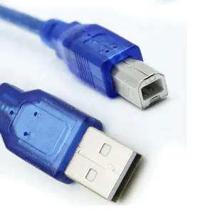 כבל USB 2.0 זוויתי שופך מסוג AM ל-USB BM מדפסת USB במהירות גבוהה KVM חוט נתונים כחול 1 מטר דוגמה חינם