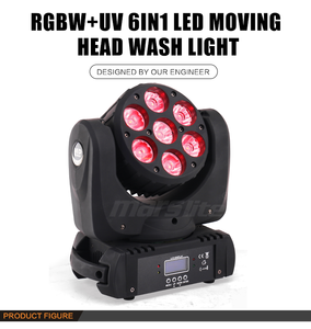 Luz de Escenario Profesional para DJ, 7x18w RGBWA+UV 6en1, Cabeza Móvil LED Wash - Product Image 3