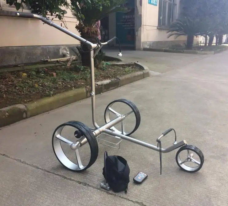 Carrinho de golfe de titânio, carrinho de golfe com três rodas de titânio ou com bateria de energia