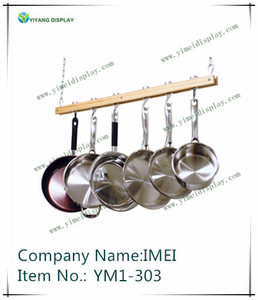 Los cocineros estándar de montaje <span class=keywords><strong>en</strong></span> el techo de madera estante del pote, una sola barra ym1-303 - Product Image 1