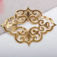 Patch de décoration vintage avec des appliques en or, pour couture sur le pull, patch