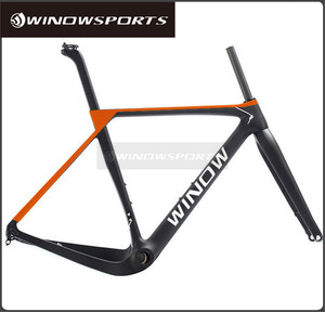 Winow disco grava fibra de <span class=keywords><strong>carbono</strong></span> completo <span class=keywords><strong>cuadro</strong></span> de la bicicleta grava bicicleta del carbón del marco de <span class=keywords><strong>ciclocross</strong></span> grava bici - Product Image 1