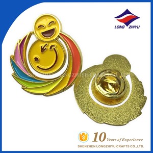 Heureux symbole <span class=keywords><strong>emoji</strong></span> badge en métal personnalisé émail broches pour vente chaude - Product Image 2