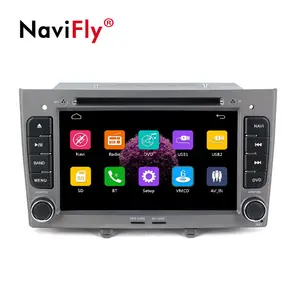 NaviFly 7 "2Din Auto DVD-Player Radio Audio grau für Peugeot 308 408 308SW mit GPS-Navigation BT RDS SD 1080P Video kostenlos MIC MAP