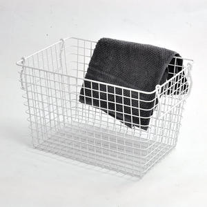 Paniers de rangement en fil métallique rond blanc mat bon marché - Product Image 6