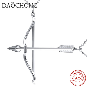 Kalung liontin pasangan pita dan panah perak Sterling 925 - Product Image 1