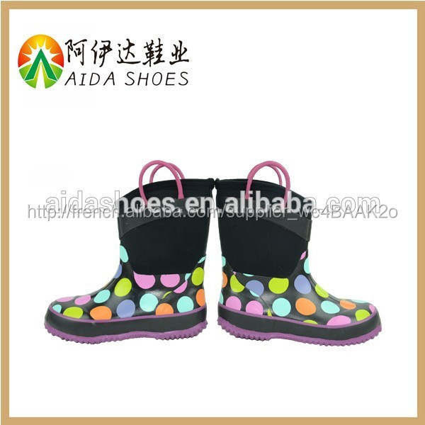 Haute qualité mixte couleur la frog design enfant bottes de pluie enfants