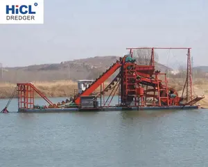 HBC120 120m3/h new bucket chain excavating gold dredger/sand mining gold dredging machine