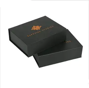 2024 boîtes de parfum cosmétiques d'emballage de papier imprimé noir mat de luxe