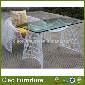 Patio de <span class=keywords><strong>alta</strong></span> calidad sillas de ratán y <span class=keywords><strong>mesa</strong></span> <span class=keywords><strong>con</strong></span> tapa de cristal - Product Image 1