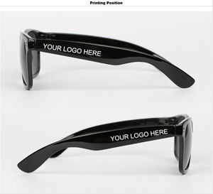 Barato promocional impreso lentes de plástico fiesta loca de color logo estenopeica pegatina gafas de sol
