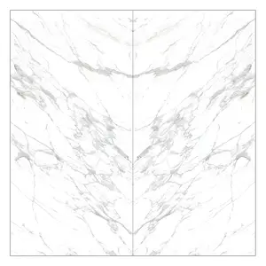 1600x3200mm Book Match Carrara Look White Large Ceramic Wall Tiles