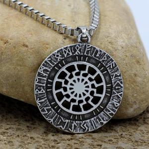 Men's Vintage Viking Pendant Necklace Sun Symbol Slavic Nordic Amulet Wholesale <strong>Pagan</strong> <strong>Jewelry</strong> in Zinc Alloy for Weddings Parties - Product Image 4