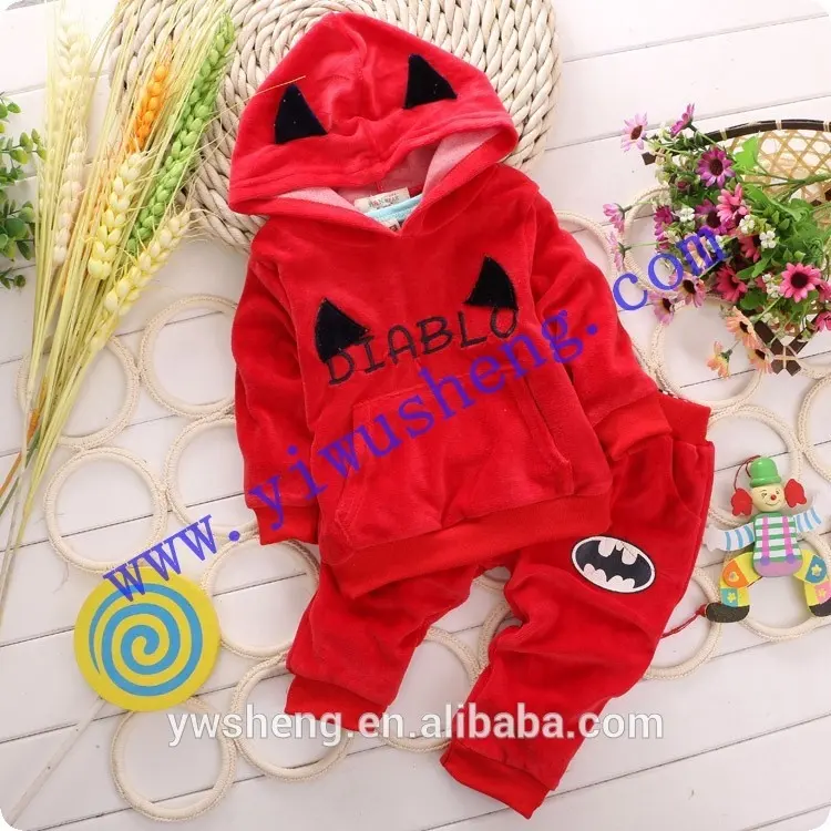 2020 nuovo stile di rosso Diablo del bambino vestiti della ragazza set, freddo inverno per bambini vestito per i bambini