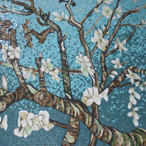 Tuile murale décorative <span class=keywords><strong>en</strong></span> <span class=keywords><strong>verre</strong></span> à motif floral personnalisable - Product Image 3