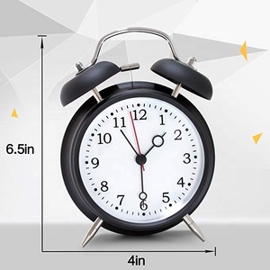 Double cloche réveil fort rétro réveil batterie Reloj avec veilleuse pour chambre - Product Image 3