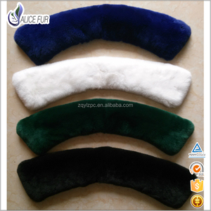 Suppernior China supplier Grossiste Tyed real rex rabbit Collier de fourrure pelucheux Collier en fourrure pour vestes et <span class=keywords><strong>mantea</strong></span> - Product Image 3