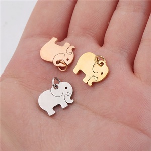 Custom made ชุบทองสแตนเลสสัตว์เล็กๆช้าง charms จี้สำหรับเครื่องประดับทำ - Product Image 1