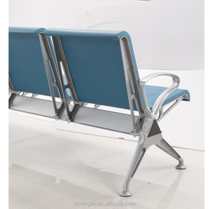 Banco público de Material de poliuretano, silla de espera de clínica de aluminio para Hospital, 3 asientos
